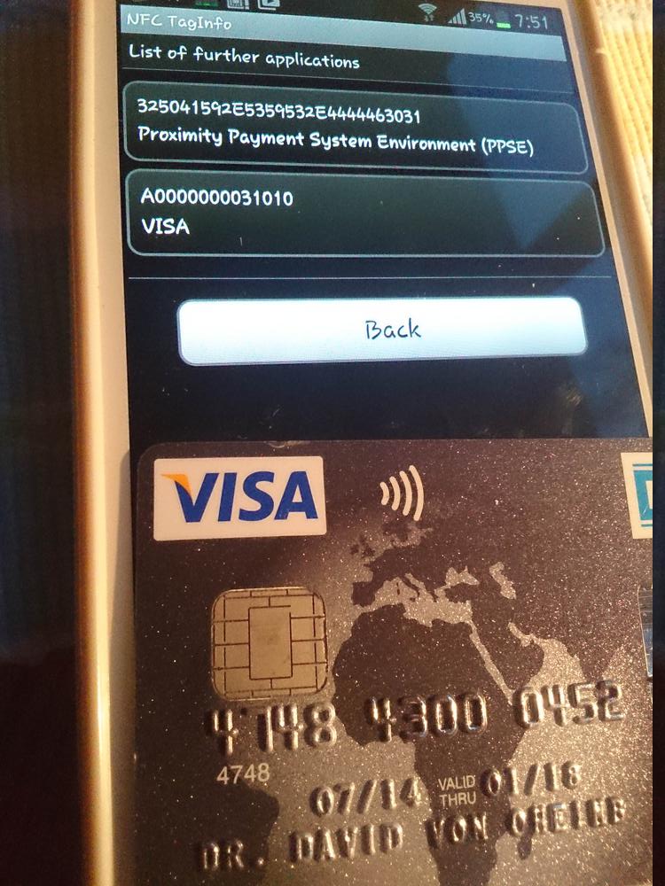 RFID-Tag in Visakarte